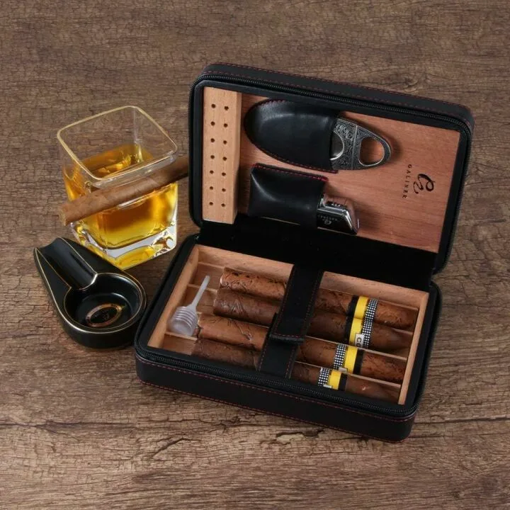 GALINER Portable Cigar Humidor Case & Accessories