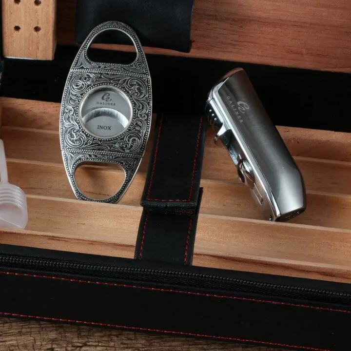 GALINER Portable Cigar Humidor Case & Accessories