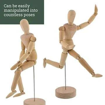US Art Supply® Wood 8" Female - Artist Drawing Manikin Articulated Mannequin with Base and Flexible Body - Perfect for Drawing The Human Figure (8" Female)