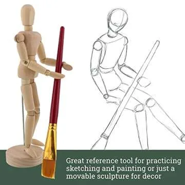 US Art Supply® Wood 8" Female - Artist Drawing Manikin Articulated Mannequin with Base and Flexible Body - Perfect for Drawing The Human Figure (8" Female)