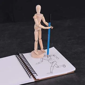 US Art Supply® Wood 8" Female - Artist Drawing Manikin Articulated Mannequin with Base and Flexible Body - Perfect for Drawing The Human Figure (8" Female)