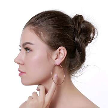 Elegant 70mm Hypoallergenic Hoop Earrings for Women