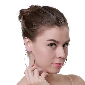 Elegant 70mm Hypoallergenic Hoop Earrings for Women