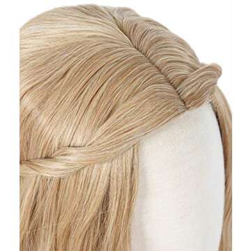 Linfairy 70S Long Blonde Wavy Hippie Wigs Halloween Cosplay Costume Wig for Women Party