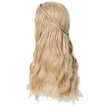 Linfairy 70S Long Blonde Wavy Hippie Wigs Halloween Cosplay Costume Wig for Women Party