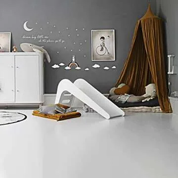 Jupiduu Kids Slide - Toddler Indoor Wooden Slide for Living Room and Children's Room in White. Wood Slide for Toddlers Aged 1.5-4 Years