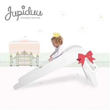 Jupiduu Kids Slide - Toddler Indoor Wooden Slide for Living Room and Children's Room in White. Wood Slide for Toddlers Aged 1.5-4 Years