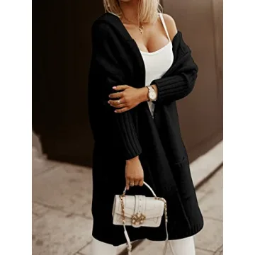 Aoysky Long Hooded Cardigan - Oversized Cozy Sweater Coat