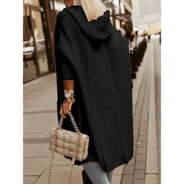 Aoysky Long Hooded Cardigan - Oversized Cozy Sweater Coat