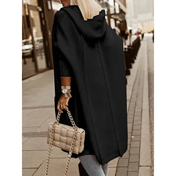 Aoysky Long Hooded Cardigan - Oversized Cozy Sweater Coat