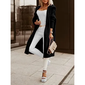 Aoysky Long Hooded Cardigan - Oversized Cozy Sweater Coat