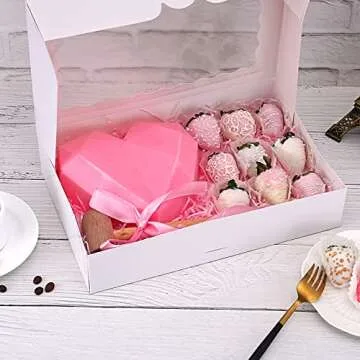 Tcoivs 30-Pack Bakery Boxes with Window for Treats