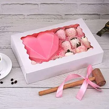Tcoivs 30-Pack Bakery Boxes with Window for Treats