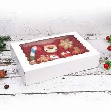 Tcoivs 30-Pack Bakery Boxes with Window for Treats