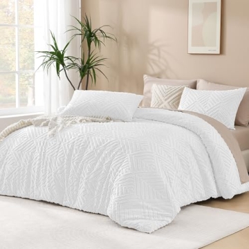 Andency White California King Comforter Set - Boho Style