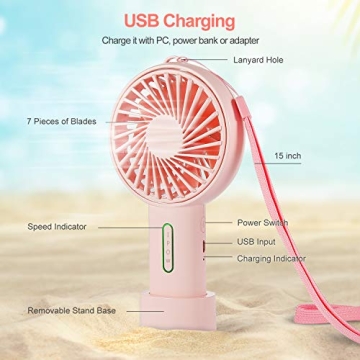 Portable IPOW Mini Handheld Fan with 3 Speeds