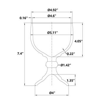 Chefcaptain Margarita Glass Schooner - Set Of 4 JUMBO SIZE 26.5OZ XL Goblet Crystal Style ZERO LEAD ...