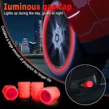 Fluorescent Tire Valve Caps - Luminous Wheel Accessories