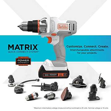 BLACK+DECKER 20V MAX Matrix Drill/Driver Kit - Versatile & Efficient