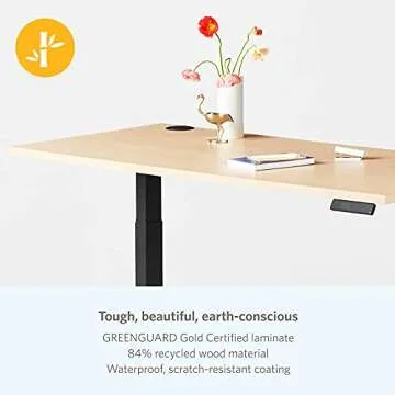Fully Jarvis Standing Desk 72" x 30" Walnut Laminate Top - Electric Adjustable Desk Height from 25.5" to 51" with Memory Preset Controller (Rectangle, Alloy Frame)