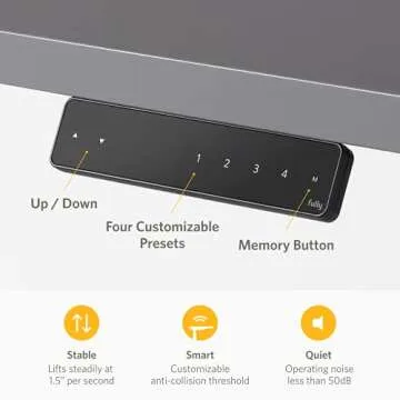 Fully Jarvis Standing Desk 72" x 30" Walnut Laminate Top - Electric Adjustable Desk Height from 25.5" to 51" with Memory Preset Controller (Rectangle, Alloy Frame)