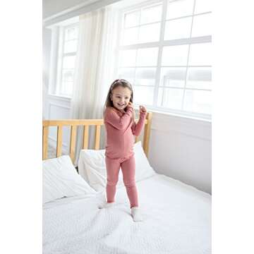 VAENAIT BABY Infant Toddler Kids Long Sleeve Modal Sleepwear Pajamas 2pcs Set Shirring Pink M