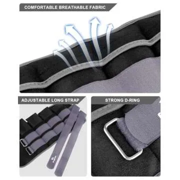 Adjustable Ankle Weights 1-20 lbs Pair - Perfect for Fitness & Therapy