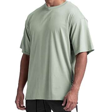 Men's Loose Fit Athletic T-Shirts Lightweight Quick Dry Short Tshirts Crew Neck Outdoor Workout Tops