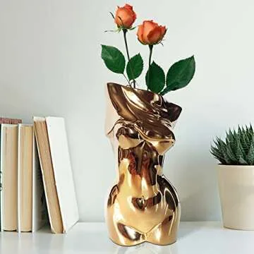 Female Body Vase - Elegant Vase for Flowers, Luxury Home Décor Vase, Woman Body Sculpture, Artistic Plant Vase, Modern Body Planter for Women’s Home Décor