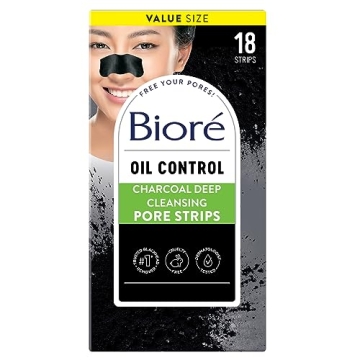 Biore Charcoal, Deep Cleansing Pore Strips, Nose Strips for Blackhead Removal on Oily Skin, with Ins...