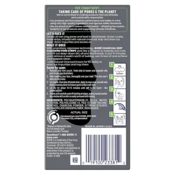 Bioré Charcoal Pore Strips for Blackhead Removal, 18 Count