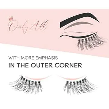 Onlyall Half Eyelashes - Natural, Lightweight, Reusable Lashes