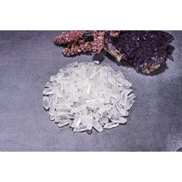 Top Plaza 0.44lb Clear Quartz Crystal Bulk Irregular Shape Rough Crystal Stones Points 0.39-1.18'' Raw Natural Gemstones for Meditation Yoga Reiki Balancing