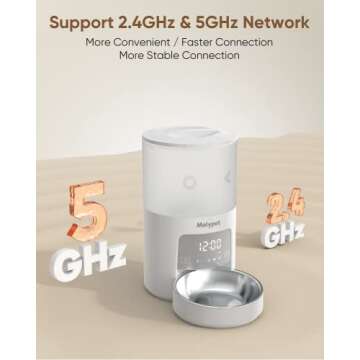Automatic Cat Feeders - 5G WiFi Pet Feeder with APP Control, 4L Dry Food Dog Feeder with Low Food & ...