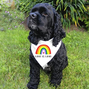 Tinsow 2 Pcs Gay Pride Rainbow Bandanas for Pets