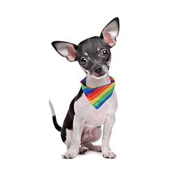 Tinsow 2 Pcs Gay Pride Rainbow Bandanas for Pets