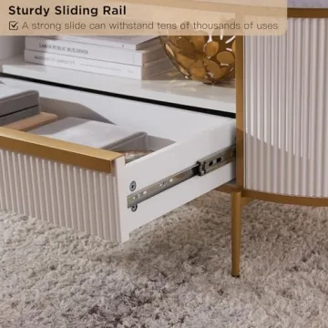 OKD Modern Luxury Coffee Table with Faux Marble Top