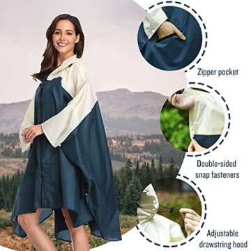 SaphiRose Waterproof Rain Poncho for All Genders - Stylish & Durable