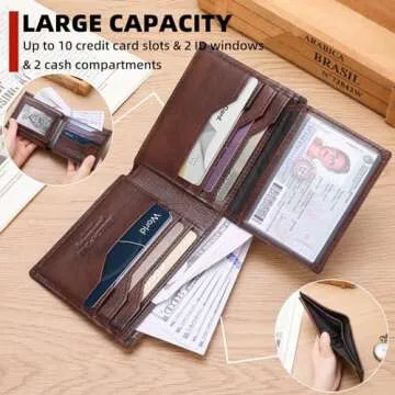 BULLCAPTAIN Slim Leather Wallet with AirTag Holder