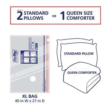 Hefty Shrink-Pak - 3 Extra Large Vacuum Storage Bags for Clothes, Pillows, Towels, or Blankets - Space Saver Vacuum Sealer Bags Ideal Under Bed Storage Solutions