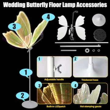ZLPOWER Butterfly Floor Lamp for Romantic Weddings & Events
