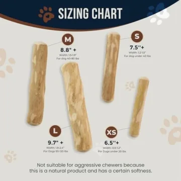 GOWGOW Natural Coffee Wood Chews for Dogs - XS 6.5"
