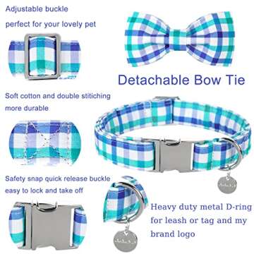 Stylish Bow Tie Dog Collar for Small Dogs - Adjustable and Durable
