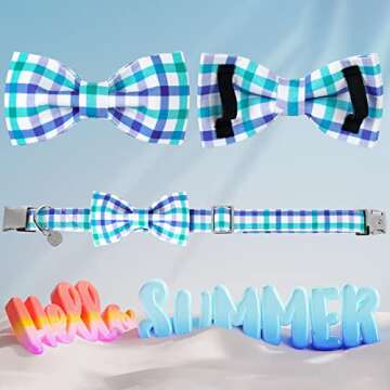 Stylish Bow Tie Dog Collar for Small Dogs - Adjustable and Durable