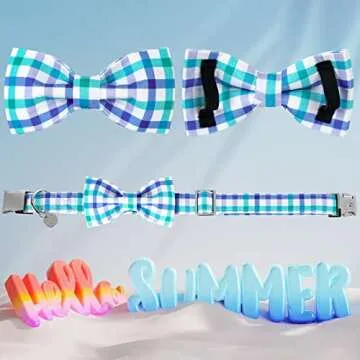 Stylish Bow Tie Dog Collar for Small Dogs - Adjustable and Durable