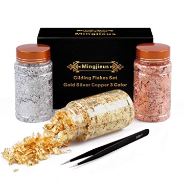Mingjieus Gilding Flakes Set - Metallic Foil for Crafting, Nail Art, and More