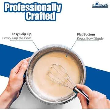 EHOMEA2Z Stainless Steel Mixing Bowls Set for Easy Storage