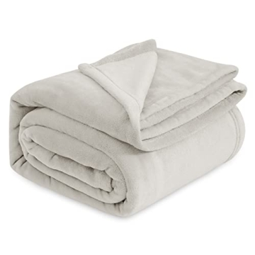 Bedsure Fleece Blanket King Size Linen - 280GSM Soft Lightweight Plush Cozy Blankets for Bed, Sofa, ...