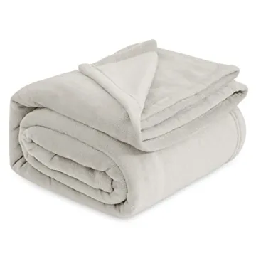 Bedsure Fleece Blanket King Size Linen - 280GSM Soft Lightweight Plush Cozy Blankets for Bed, Sofa, ...
