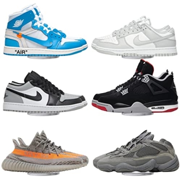 Houseables Shoe Display Shelves - 6 Pack Acrylic Floating Wall Rack for Shoes